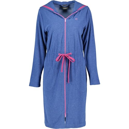 Cawö Home Bademäntel Damen Kurzmantel mit Kapuze Active 821 blau-melange-beere - 18 S von Cawö