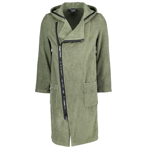 Cawö Home Bademäntel Herren Kapuze New Zipper 6516 field-schwarz - 453 L von Cawö