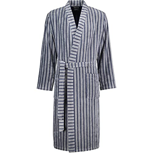 Cawö Home Bademäntel Herren Kimono Streifen 5505 denim - 17 M von Cawö
