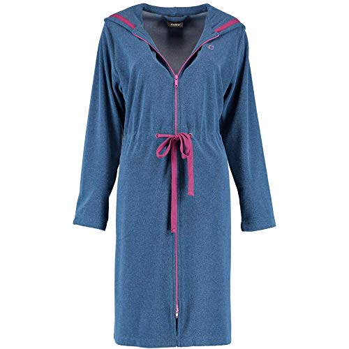 Cawö Home Bademäntel Damen Kurzmantel mit Kapuze Active 821 blau-melange-beere - 18 XL von Cawö