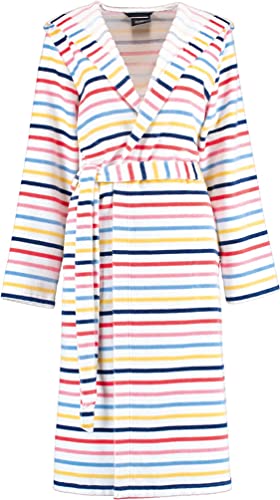 Cawö Home Damen-Bademantel Multi Colour Art. 3344, Fb. 62 weiss-multicolor, Gr. 44 von Cawö