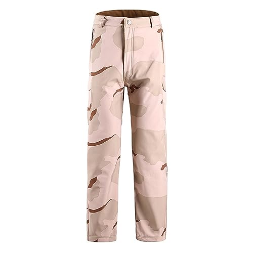Arbeitshosen Herren Taktisch Tarnung Softshell Hose Militär Armee Outdoor Wanderhose Trekking Wasserdicht Warm Verdicken Jagd Camping Ski Camo Hosen Camouflage von Caxndycing