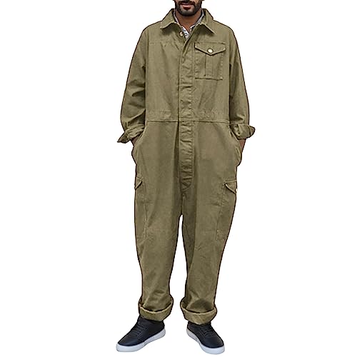 Arbeitsoverall Herren Overall Arbeitskleidung mit Taschen Loose Fit Latzhose für Männer Einfarbig Arbeitsoverall Schutzoverall Schutzanzug Loose Fit Overall von Caxndycing