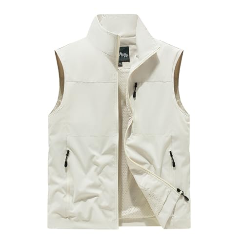 Caxndycing Anglerweste Herren Baumwolle Arbeitsweste Freizeit Jagd Trekking Sommerweste Wander Angler Camping Safari Weste Ärmellos Jacke mit Vielen Taschen Schnelltrocknend Outdoor Weste von Caxndycing