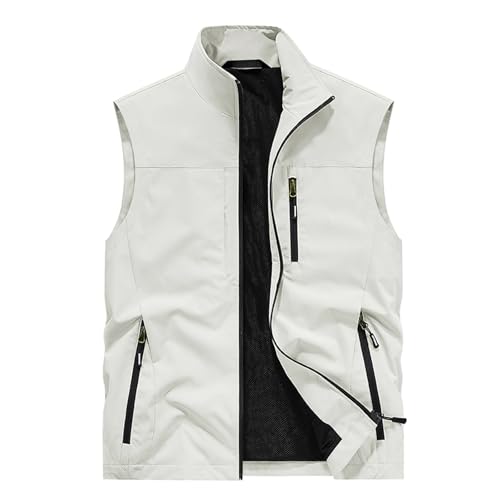 Caxndycing Arbeitsweste Herren Ärmellos Softshell Weste Ärmellose-Laufweste Warm Atmungsaktive Funktionsjacke Leicht Winterweste Camping Wandern Funktionsweste Jagdweste mit Vielen Taschen von Caxndycing