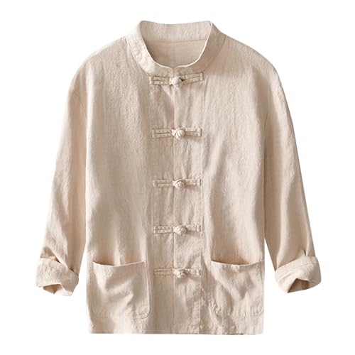 Caxndycing Chinesisches Herren Hemd Shirt Traditionelle Kung Fu Tai Chi Wushu Klassisch Tangzhuang Stil Langarm Hemd Chinesische Kostüme von Caxndycing