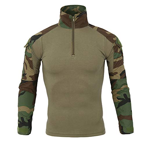 Caxndycing Combat Shirt Herren Militär Ausrüstung Security Sweatshirt Outdoor Polizei Hemd Bundeswehr Pullover Paintball Airsoft Flecktarn Tactical Oberteile Camouflage Slim Fit Taktisch Shirt von Caxndycing