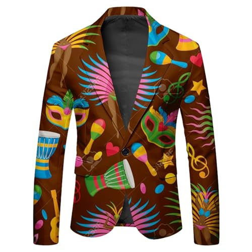 Caxndycing Fasching Sakko Herren Karneval Kostüm Langarm Anzugjacket Männer Stylish Jackets Festival Outfit faschingskostüme Elegante Anzug Suit Blazer Sakko Jackett Abschlussball Outfits von Caxndycing