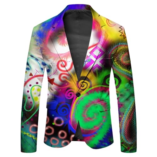 Caxndycing Fasching Sakko Herren Karneval Kostüm Langarm Anzugjacket Männer Stylish Jackets Festival Outfit faschingskostüme Elegante Anzug Suit Blazer Sakko Jackett Abschlussball Outfits von Caxndycing