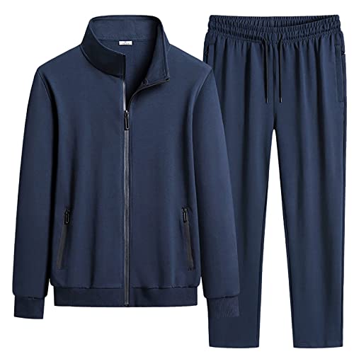 Caxndycing Herren Baumwolle Gefütterte Jogginganzug Herren Winter Warmer Freizeitanzug Unisex Sportswear Trainingsanzug Sportanzug Fitnessanzug Wolle-gefüttert Winter Warm Sportanzug von Caxndycing