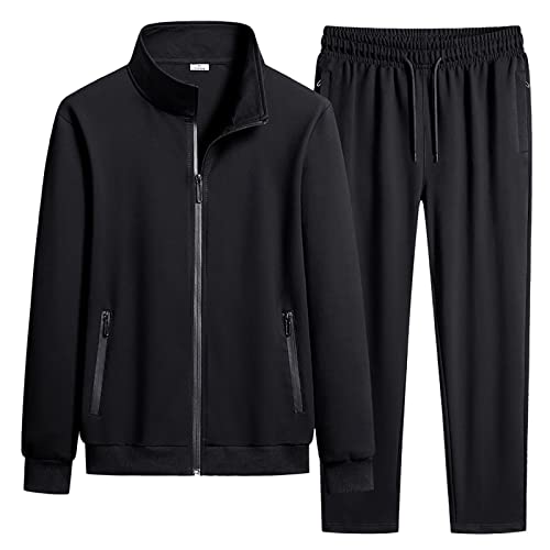 Caxndycing Herren Baumwolle Gefütterte Jogginganzug Herren Winter Warmer Freizeitanzug Unisex Sportswear Trainingsanzug Sportanzug Fitnessanzug Wolle-gefüttert Winter Warm Sportanzug von Caxndycing