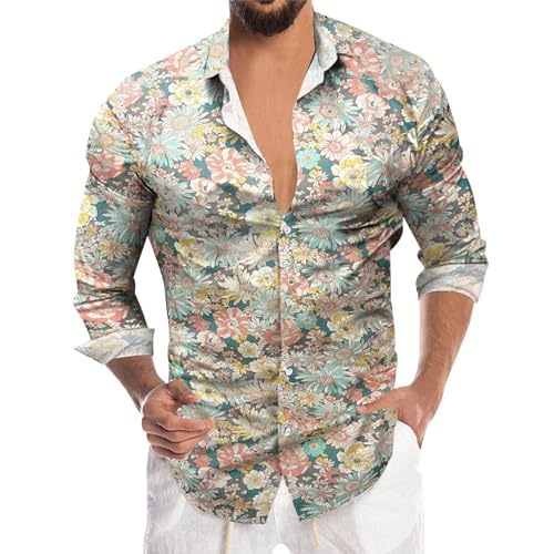 Caxndycing Herren Hippie 70er Jahre Hemd Blumen Hawai Langarm Hemden Freizeitshemd Regular Fit Floral Business Hemd Langarm Button Down Print Freizeithemd Caxndycing Herren Hippie 70er Jahre Hemd Blumen Hawai Langarm Hemden Freizeitshemd Regular Fit Floral Business Hemd Langarm Button Down Print Freizeithemd von Caxndycing