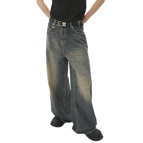 Caxndycing Herren Jeans Straight Used Look Jeans Hose Jeanshose Stretch Denim Designer Hose mit Taschen Hose Herren Baggy Jeanshose von Caxndycing