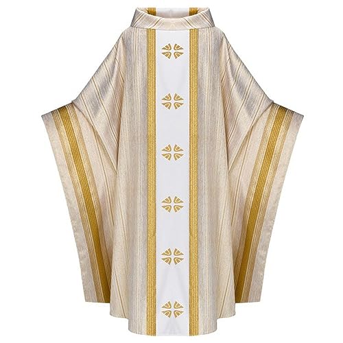 Caxndycing Herren Klerus Priester Römische Celebrant Taufen Kostüm Vestment Messgewand Erwachsenen Kirche Katholisch Vater Masse Gewänder Robe Messgewand Katholische Kirche Vater Priester Kasel Robe von Caxndycing