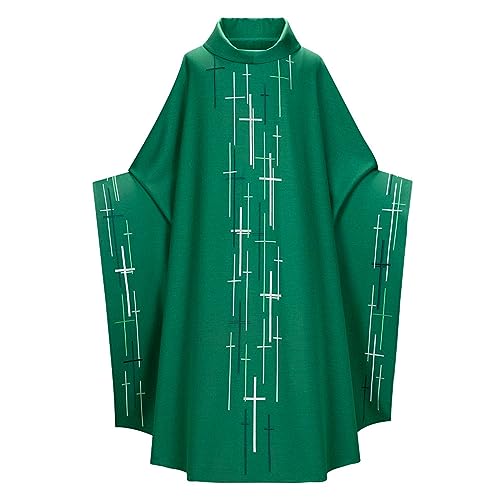 Caxndycing Herren Klerus Priester Römische Celebrant Taufen Kostüm Vestment Messgewand Erwachsenen Kirche Katholisch Vater Masse Gewänder Robe Messgewand Katholische Kirche Vater Priester Kasel Robe von Caxndycing