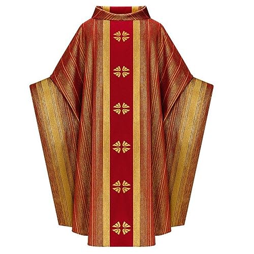 Caxndycing Herren Klerus Priester Römische Celebrant Taufen Kostüm Vestment Messgewand Erwachsenen Kirche Katholisch Vater Masse Gewänder Robe Vintage Kleidung von Caxndycing