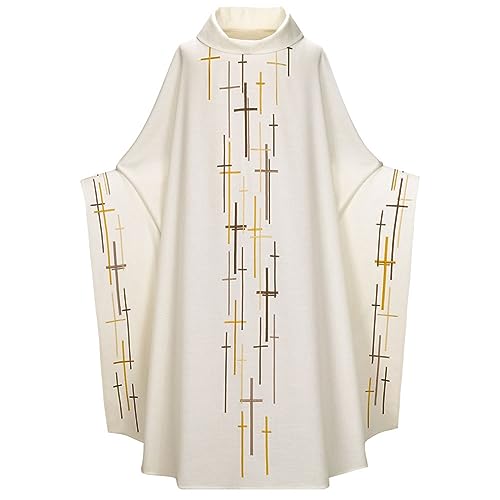 Caxndycing Herren Klerus Priester Römische Celebrant Taufen Kostüm Vestment Messgewand Erwachsenen Kirche Katholisch Vater Masse Gewänder Robe Vintage Kleidung von Caxndycing