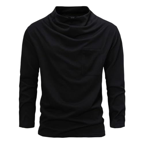 Caxndycing Herren Langarmshirts Rollkragen Regular Fit Rollkragenpullover Basic Stretchy Casual Tops Langarm Stehkragenshirt Einfarbig Wasserfallkragen Pullover High Neck Bluse T-Shirt Caxndycing Herren Langarmshirts Rollkragen Regular Fit Rollkragenpullover Basic Stretchy Casual Tops Langarm Stehkragenshirt Einfarbig Wasserfallkragen Pullover High Neck Bluse T-Shirt von Caxndycing