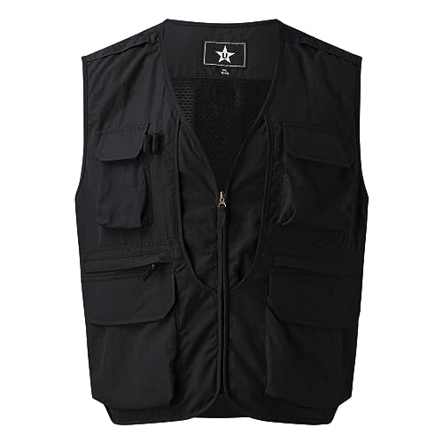 Caxndycing Herren Outdoor Weste mit Vielen Taschen Anglerweste Safariweste Freizeit Ärmellose Jacke Leicht Sommer Dünne Weste Sommerweste Caxndycing Herren Outdoor Weste mit Vielen Taschen Anglerweste Safariweste Freizeit Ärmellose Jacke Leicht Sommer Dünne Weste Sommerweste von Caxndycing