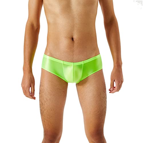 Caxndycing Herren Shiny Metallic Slip Glänzende Männer Unterwäsche Leicht Öl Bikinislips Low Rise Unterhosen Höschen ÖL Glanz Unterhosen Slip Glatte Stretch Hipster Panty von Caxndycing