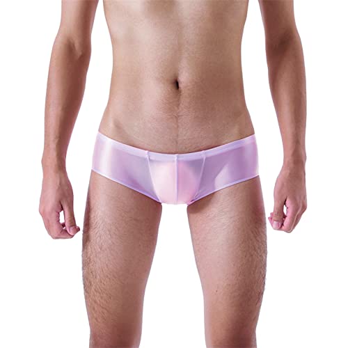 Caxndycing Herren Shiny Metallic Slip Glänzende Männer Unterwäsche Leicht Öl Bikinislips Low Rise Unterhosen Höschen ÖL Glanz Unterhosen Slip Glatte Stretch Hipster Panty von Caxndycing