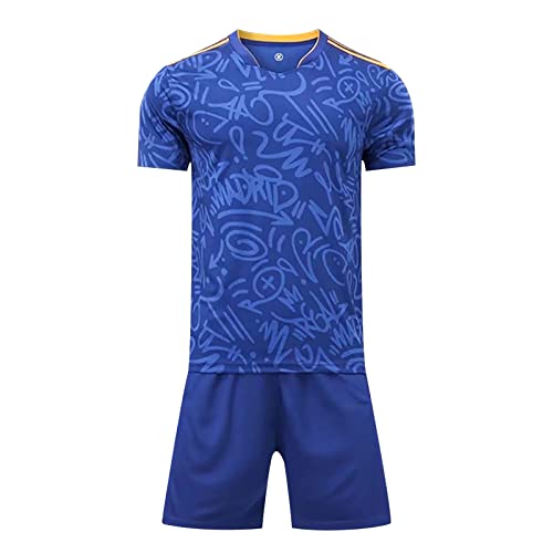 Caxndycing Herren Trikotsatz Trikot Set 2-teilig Fußball Jersey + Shorts Sportbekleidung Atmungsaktiv Fußball Training Uniform Komplettes Set Einfarbig schnell trocknender Sportanzug von Caxndycing