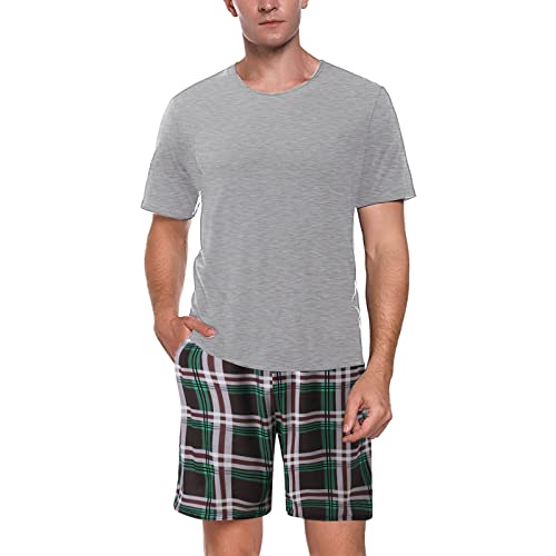 Caxndycing Herren Zweiteilig Set Karierte Schlafanzug Nachtwäsche Pyjama mit kurzer Karierter Hose 2er Pack Regular Fit Kariert 2er Pack Regular Fit Kariert Regular Fit 2 Teile Caxndycing Herren Zweiteilig Set Karierte Schlafanzug Nachtwäsche Pyjama mit kurzer Karierter Hose 2er Pack Regular Fit Kariert 2er Pack Regular Fit Kariert Regular Fit 2 Teile von Caxndycing