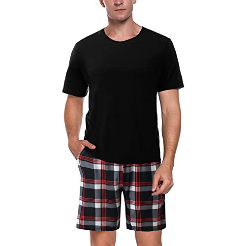 Caxndycing Herren Zweiteilig Set Karierte Schlafanzug Nachtwäsche Pyjama mit kurzer Karierter Hose 2er Pack Regular Fit Kariert 2er Pack Regular Fit Kariert Regular Fit 2 Teile Caxndycing Herren Zweiteilig Set Karierte Schlafanzug Nachtwäsche Pyjama mit kurzer Karierter Hose 2er Pack Regular Fit Kariert 2er Pack Regular Fit Kariert Regular Fit 2 Teile von Caxndycing