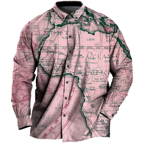 Caxndycing Herrenhemden Langarm Retro Drucken Hemd Bunt Muster Freizeithemden für Herren Knopfleiste Revers Langarmshirt Regular Fit Businesshemd Casual Mode Print Sommerhemd Caxndycing Herrenhemden Langarm Retro Drucken Hemd Bunt Muster Freizeithemden für Herren Knopfleiste Revers Langarmshirt Regular Fit Businesshemd Casual Mode Print Sommerhemd von Caxndycing