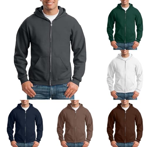 Caxndycing Hoodie Herren Reißverschluss Kapuzenpullover Oversize Zip Hoody Männer Mode Pullover mit Kapuze Kapuzenjacke mit Taschen Sport Kapuzenshirt Freizeit Sweatshirt von Caxndycing