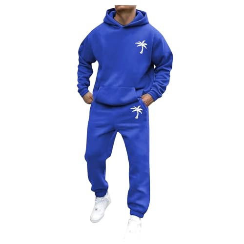 Caxndycing Jogginganzug Herren 2 Piece Traininganzug aus Baumwolle Gym Tracksuit Atmungsaktiv Sweatshirt und Jogginghose Casual Hausanzug Sportanzug für Indoor und Outdoor von Caxndycing