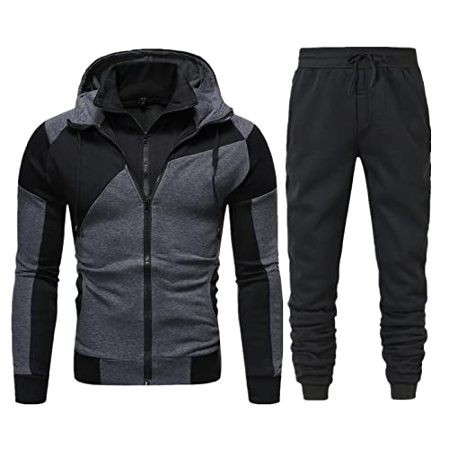 Caxndycing Jogginganzug Herren Trainingsanzüge Sportanzug Trainingjacke Kragen mit Reißverschluss für Herren Freizeitanzug Sportanzug Set Hausanzug Tracksuit Sportanzug Hausanzug von Caxndycing