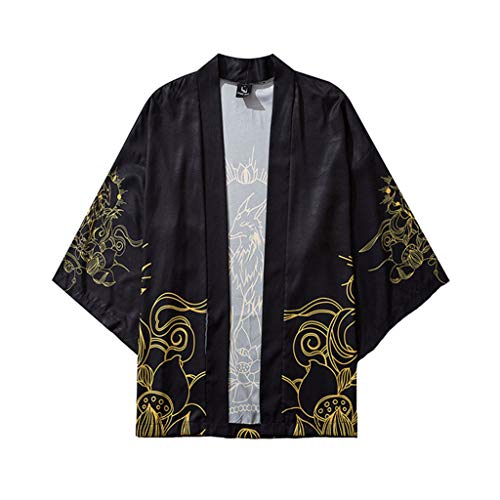 Caxndycing Kimono Bluse Herren Japan Samurai Yukata Ninja Anime Uchiha Sasuke T-Shirt Kurz Kimono Nachtwäsche Sommer Tops Print Japanische Kleidung Schlafanzug für Damen Herren von Caxndycing