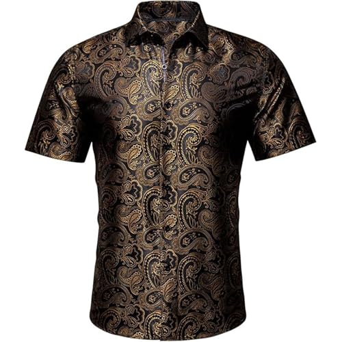 Caxndycing Kurzarmhemd Herren Satin Jacquard Hemd Kurzarm Seide Freizeithemden Luxuriöses Elegant Businesshemd Button Down Sommerhemd Lässig Stehkragenhemd Trachtenhemd Caxndycing Kurzarmhemd Herren Satin Jacquard Hemd Kurzarm Seide Freizeithemden Luxuriöses Elegant Businesshemd Button Down Sommerhemd Lässig Stehkragenhemd Trachtenhemd von Caxndycing