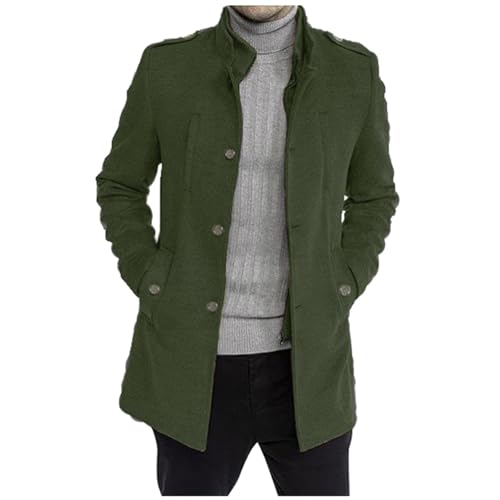 Caxndycing Mantel Herren Leichte Übergangsjacke Herren Business Casual Wintermantel Liebhaber Kurzmantel Tasten Jacke Kurz Wollmantel Lang Herbstmantel Warm Cabanjacke von Caxndycing