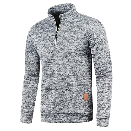 Caxndycing Pullover Herren Rollkragenpullover 1/4 Zip Neck Turtleneckpullover Feinstrick Sweater Winterpullover Warm Pulli Strickpullover Langarm Leichter Arbeitspullover von Caxndycing