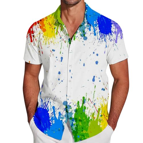 Caxndycing Regenbogen Hemd Herren LGBTQ Rainbow Drucken Freizeithemd LGBT Rainbow Flag Hemd Herren Kurzarm Pride Parade Outfit Regenbogen T Shirt Oberhemd Strandhemd Gay CSD Party Hawaiihemd Caxndycing Regenbogen Hemd Herren LGBTQ Rainbow Drucken Freizeithemd LGBT Rainbow Flag Hemd Herren Kurzarm Pride Parade Outfit Regenbogen T Shirt Oberhemd Strandhemd Gay CSD Party Hawaiihemd von Caxndycing