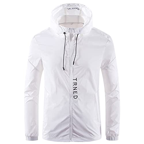 Caxndycing Regenjacke Fahrrad Herren Dünne Atmungsaktiv Regen Jacke Einfarbige Wasserdicht Regenmantel Leicht Softshelljacke Sportlich Windbreaker Casual Windjacke von Caxndycing