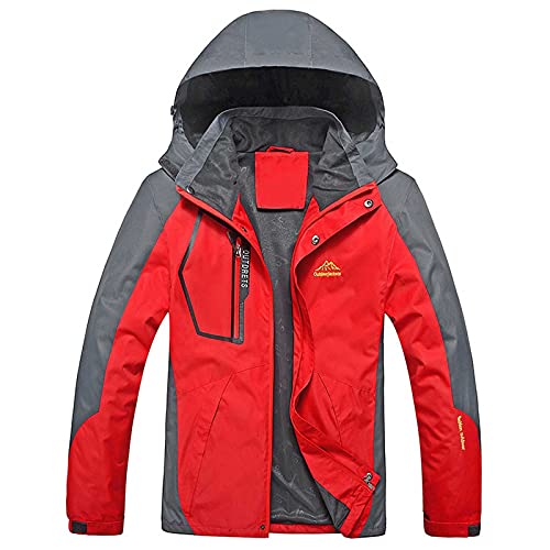 Caxndycing Regenjacke Wasserdicht Herren Große Größen Lang Softshell Regencape Winddicht Winter Farbabstimmung Regenjacke Ultraleichte Fahrrad Regenponcho Regenmantel von Caxndycing