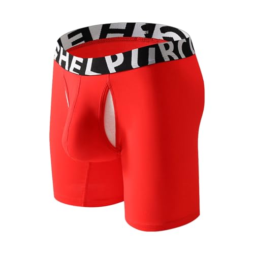 Caxndycing Retroshorts Herren Baumwolle Boxershorts Unterhosen Männer Mit Separatem Beutel Weiche Unterwäsche Mit Hoden Atmungsaktive Boxer Shorts Dünn Bequem Trunk von Caxndycing