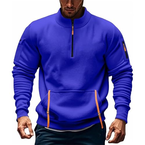 Caxndycing Sweatshirt Herren Half Zip Pullover Baumwolle Langarmshirt Stehkragen Sportshirt 1/4 Zip Arbeitspullover Trainingsjacke mit Reißverschluss Multifunktionelle Strickpullover Caxndycing Sweatshirt Herren Half Zip Pullover Baumwolle Langarmshirt Stehkragen Sportshirt 1/4 Zip Arbeitspullover Trainingsjacke mit Reißverschluss Multifunktionelle Strickpullover von Caxndycing