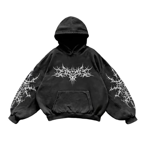 Caxndycing Totenkopf Hoodie Herren Langarm Kurz Kapuzenpullover Y2K Gothic Hoody Halloween Sweatshirt mit Kapuzen Skelett Motiv Sweatjacke Steampunk Hip Hop Kapuzenpulli Caxndycing Totenkopf Hoodie Herren Langarm Kurz Kapuzenpullover Y2K Gothic Hoody Halloween Sweatshirt mit Kapuzen Skelett Motiv Sweatjacke Steampunk Hip Hop Kapuzenpulli von Caxndycing
