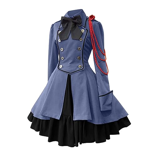 Caxndycing Women's Dresses Punk Lolita Steampunk Gothic Costume Dresses Bow Dress Renaissance School Dress Cosplay Party Dress Lolita Dress Skirt Summer Dresses Lolita von Caxndycing