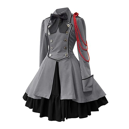 Caxndycing Women's Dresses Punk Lolita Steampunk Gothic Costume Dresses Bow Dress Renaissance School Dress Cosplay Party Dress Lolita Dress Skirt Summer Dresses Lolita von Caxndycing