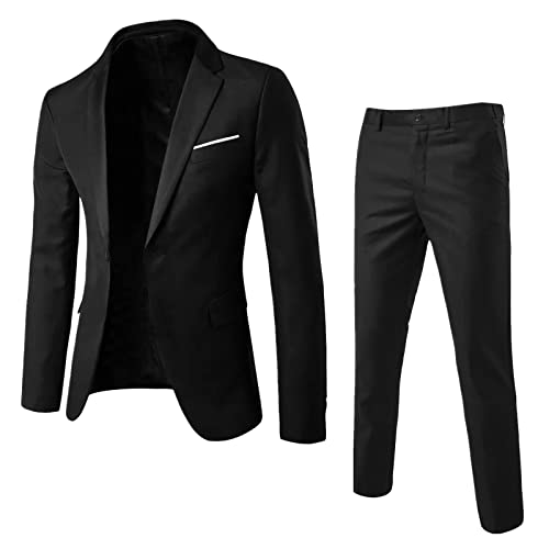 Herren Slim Fit 3 Teilig Anzüge Herrenanzug Hochzeit Business Elegant Hochzeit Sakko Anzugjacke EIN Knopf solide Jacke Hose Kleid Formelle Uniform Hochzeitsanzug Smoking von Caxndycing