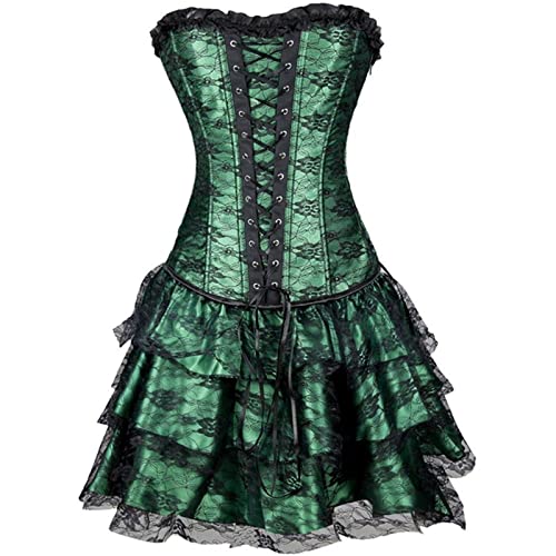 Korsett Kleid Corsagenkleid Corsage Vollbrust Kostüme Damen Burlesque Rock Moulin Rouge Gothic Corsagenkleid Korsett Spitenrock Übergrößen Halloween Corsage Rock Tüll Tutu von Caxndycing