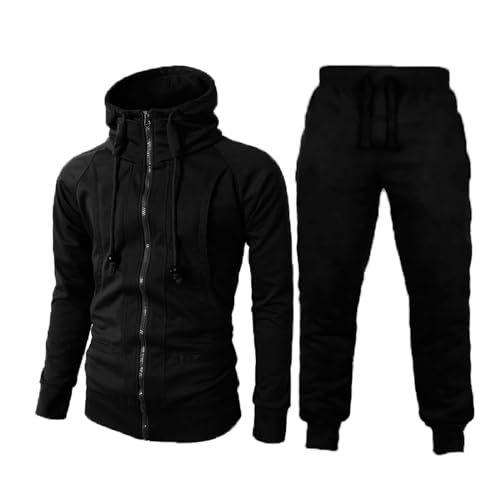 Trainingsanzug Herren Jogginganzug Männer Einfarbig Sweat Sportanzug Set Herbst Winter Modisches 2 Stück Herrenanzug Kapuzenjacke Sporthose Set Jogginganzug Sportanzug Jogger Fitness Streetwear von Caxndycing