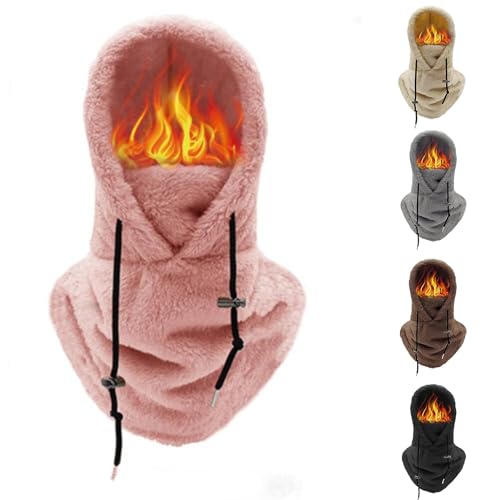 Winter Thermo Fleece Sturmhaube Herren Damen, Multifunktionale Outdoor Winddicht Gesichtshaube Warm Skimaske mit Nackenwärmer Halswärmer, Unisex Gesichtsmaske Radfahren Motorräder Wandern Laufen von Caxndycing