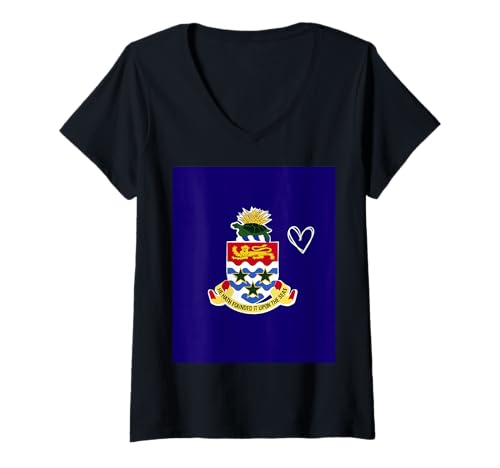 Damen Kaimaninseln Flagge Caymanian Heart Proud Heritage National T-Shirt mit V-Ausschnitt Damen Kaimaninseln Flagge Caymanian Heart Proud Heritage National T-Shirt mit V-Ausschnitt von Cayman Islands Flag Caymanian National Gifts Idea