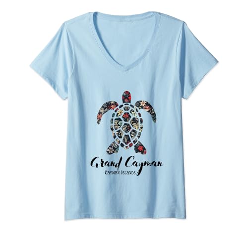 Damen Grand Cayman Souvenir Cayman Islands Grand Cayman T-Shirt mit V-Ausschnitt Damen Grand Cayman Souvenir Cayman Islands Grand Cayman T-Shirt mit V-Ausschnitt von Cayman Islands Souvenir Store